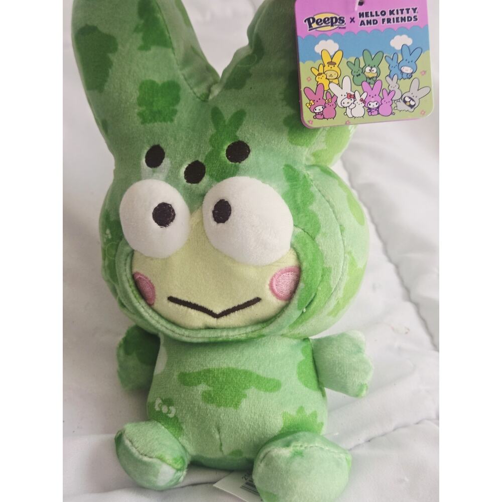 Peeps Sanrio Keroppi Easter Plush in Peep Bunny Outfit Retired Soft Plush New